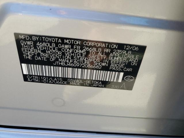 Photo 10 from auction – 2007 LEXUS ES 350 with VIN JTHBJ46G972086682