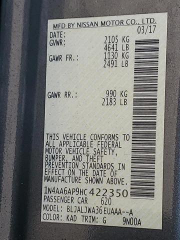 Photo 10 from auction – 2017 NISSAN MAXIMA 3.5 with VIN 1N4AA6AP9HC422350