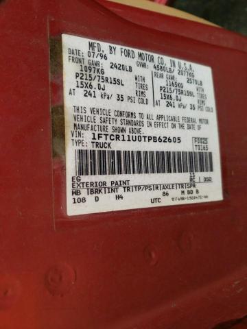 Photo 10 from auction – 1996 FORD RANGER with VIN 1FTCR11U0TPB62605