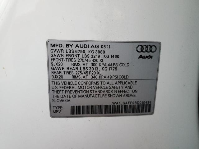Photo 10 from auction – 2011 AUDI Q7 PREMIUM with VIN WA1LGAFE9BD010498