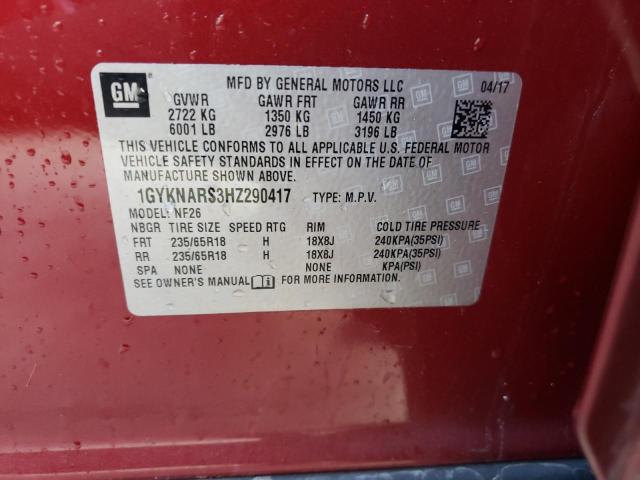 Photo 10 from auction – 2017 CADILLAC XT5 with VIN 1GYKNARS3HZ290417