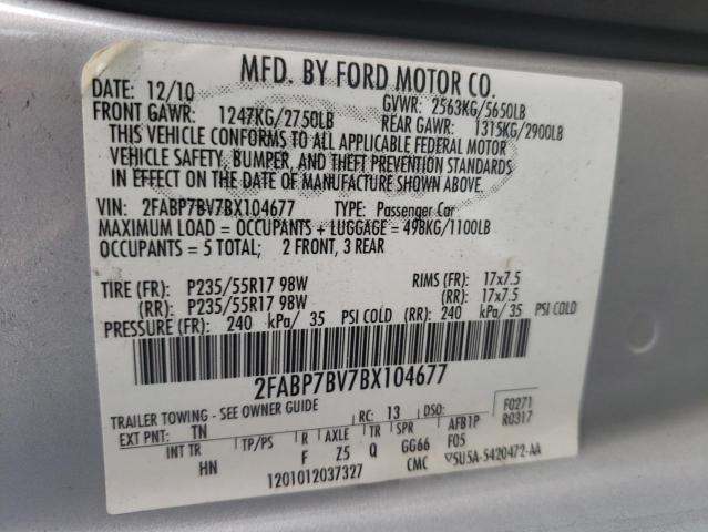 Photo 10 from auction – 2011 FORD CROWN VICT with VIN 2FABP7BV7BX104677