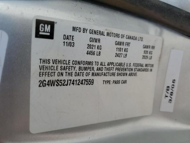 Photo 10 from auction – 2004 BUICK CENTURY CU with VIN 2G4WS52J741247559