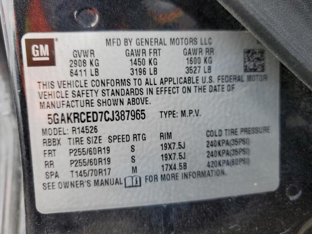 Photo 10 from auction – 2012 BUICK ENCLAVE with VIN 5GAKRCED7CJ387965