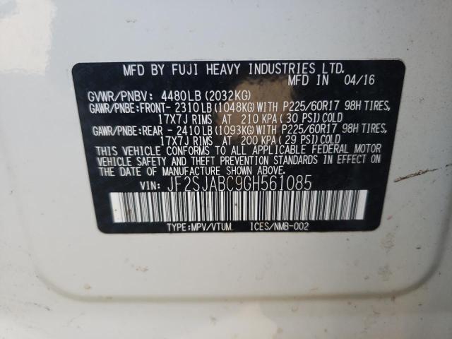 Photo 10 from auction – 2016 SUBARU FORESTER 2 with VIN JF2SJABC9GH561085