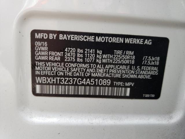 Photo 10 from auction – 2016 BMW X1 XDRIVE2 with VIN WBXHT3Z37G4A51089