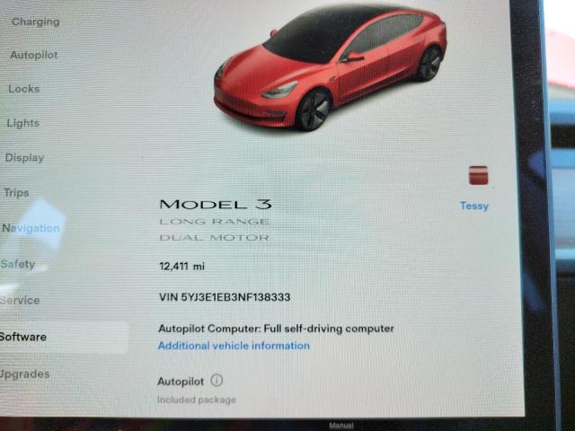 Photo 8 from auction – 2022 TESLA MODEL 3 with VIN 5YJ3E1EB3NF138333