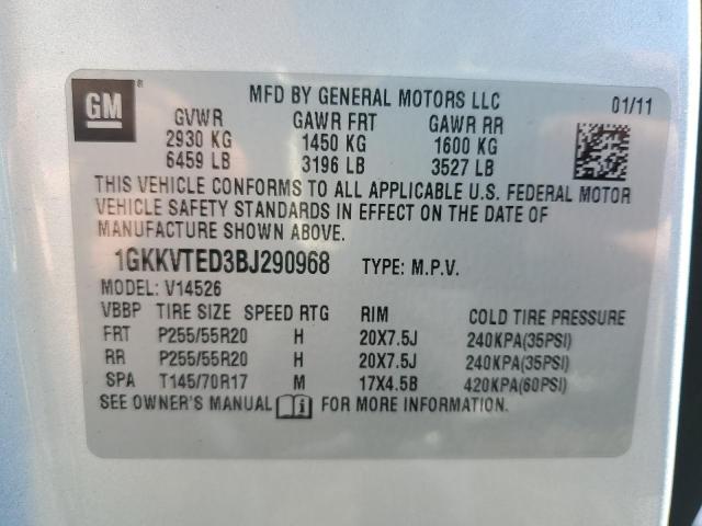 Photo 10 from auction – 2011 GMC ACADIA DEN with VIN 1GKKVTED3BJ290968