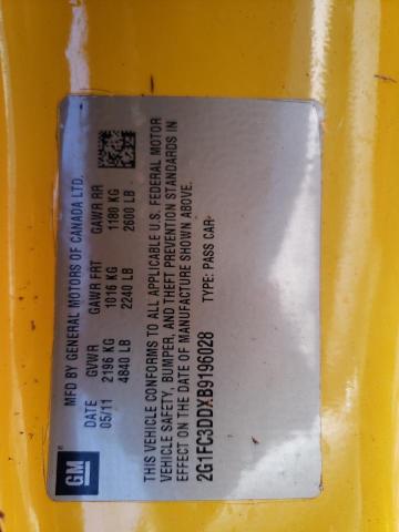 Photo 10 from auction – 2011 CHEVROLET CAMARO LT with VIN 2G1FC3DDXB9196028