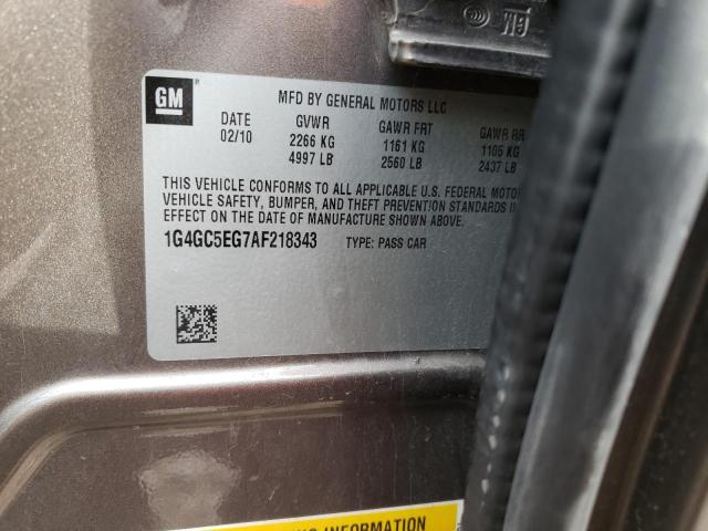 Photo 10 from auction – 2010 BUICK LACROSSE C with VIN 1G4GC5EG7AF218343