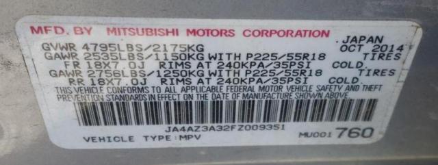 Photo 10 from auction – 2015 MITSUBISHI OUTLANDER with VIN JA4AZ3A32FZ009351