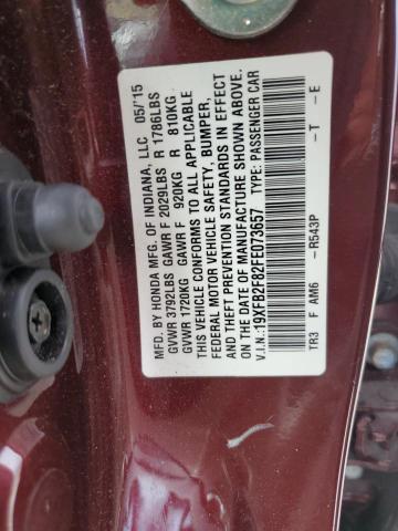 Photo 10 from auction – 2015 HONDA CIVIC EX with VIN 19XFB2F82FE073657