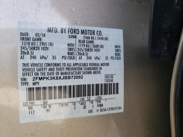 صورة رقم 10 من المزاد - 2018 FORD EDGE TITAN مع VIN 2FMPK3K8XJBB72092