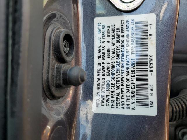 Photo 10 from auction – 2016 HONDA CIVIC EX with VIN 19XFC2F71GE092691