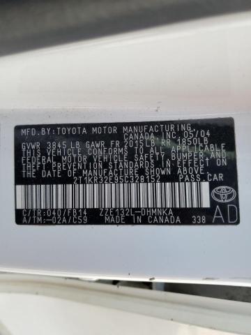 Photo 10 from auction – 2005 TOYOTA COROLLA MA with VIN 2T1KR32E95C328152