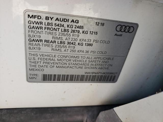 Photo 14 from auction – 2019 AUDI Q5 PREMIUM with VIN WA1BNAFY4K2039527