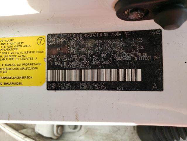Photo 10 from auction – 2005 LEXUS RX 330 with VIN 2T2GA31U05C037735
