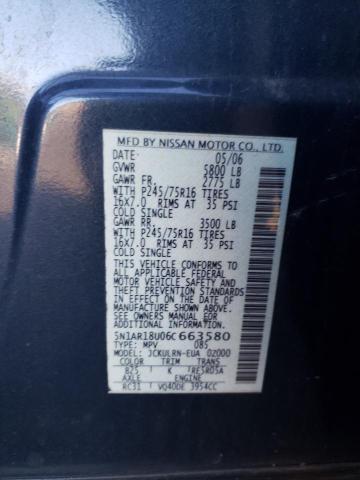Photo 10 from auction – 2006 NISSAN PATHFINDER with VIN 5N1AR18U06C663580