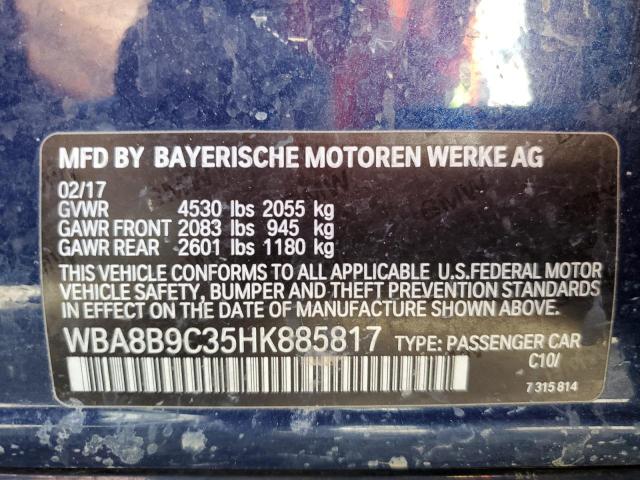 Photo 10 from auction – 2017 BMW 330 I with VIN WBA8B9C35HK885817