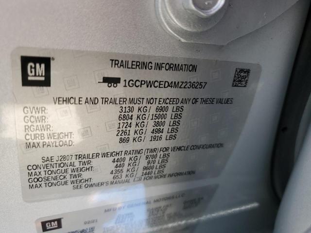 Photo 10 from auction – 2021 CHEVROLET SILVERADO with VIN 1GCPWCED4MZ236257