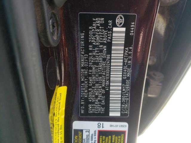 Photo 10 from auction – 2013 TOYOTA AVALON BAS with VIN 4T1BK1EBXDU024786