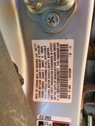 Photo 10 from auction – 2011 HONDA CIVIC LX with VIN 19XFA1F53BE039871