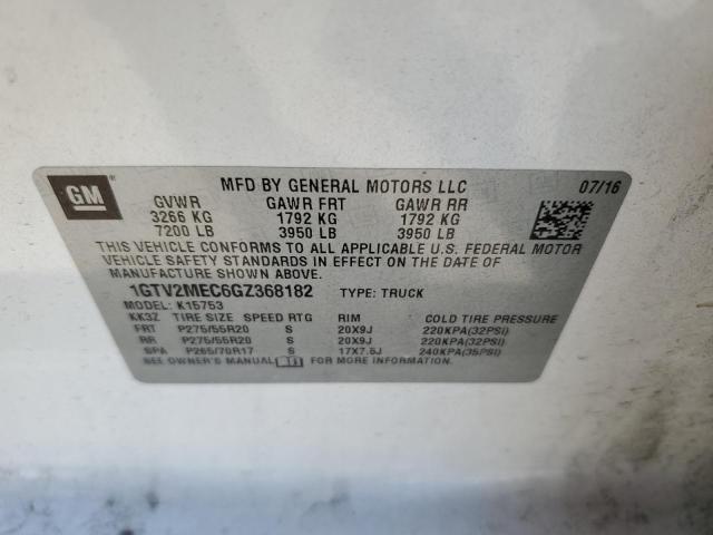 Photo 10 from auction – 2016 GMC SIERRA K15 with VIN 1GTV2MEC6GZ368182
