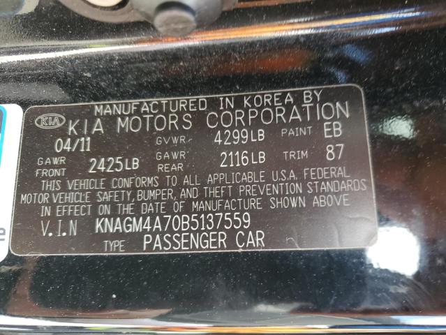 Photo 10 from auction – 2011 KIA OPTIMA LX with VIN KNAGM4A70B5137559