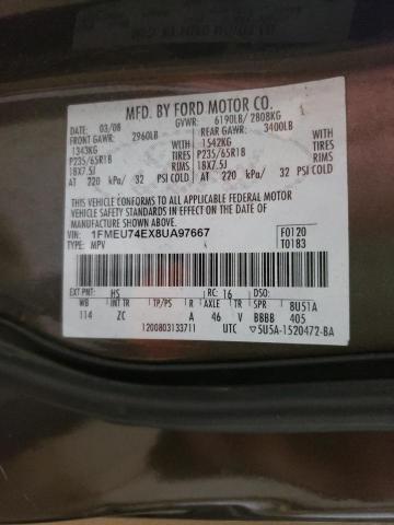 Photo 10 from auction – 2008 FORD EXPLORER E with VIN 1FMEU74EX8UA97667