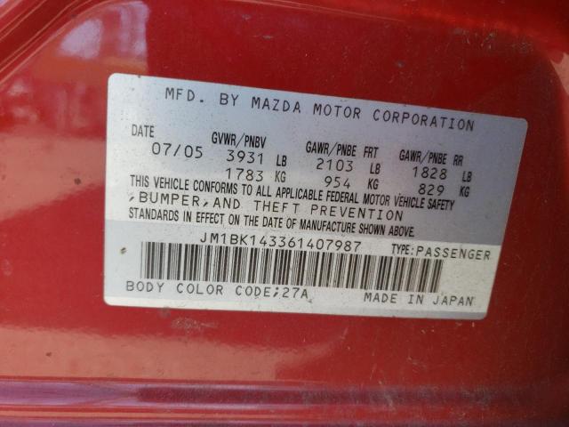 Photo 10 from auction – 2006 MAZDA 3 HATCHBAC with VIN JM1BK143361407987