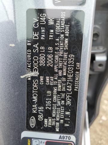 Photo 10 from auction – 2017 KIA FORTE LX with VIN 3KPFL4A71HE031359