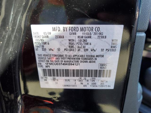 Photo 10 from auction – 2009 FORD ESCAPE XLT with VIN 1FMCU03749KB94121