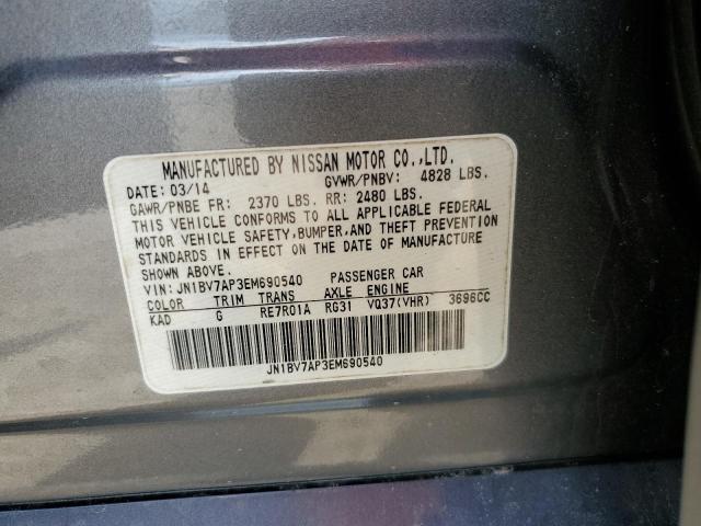 Photo 10 from auction – 2014 INFINITI Q50 BASE with VIN JN1BV7AP3EM690540
