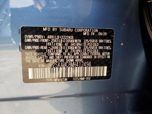 Photo 10 from auction – 2021 SUBARU FORESTER L with VIN JF2SKAUC8MH412494