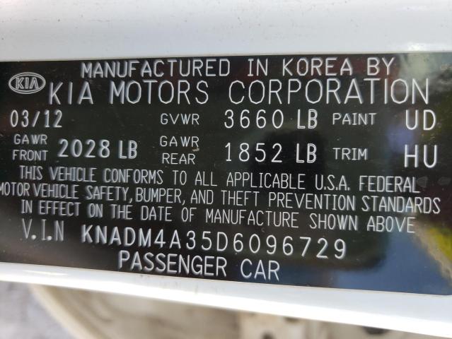 Photo 10 from auction – 2013 KIA RIO LX with VIN KNADM4A35D6096729