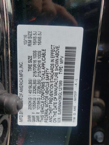 Photo 10 from auction – 2016 HONDA CR-V LX with VIN 5J6RM4H39GL127589