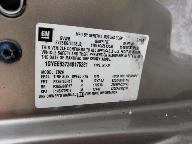 Фото 10 с аукциона – 2004 CADILLAC SRX с VIN 1GYEE637340175281
