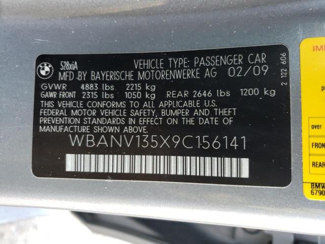 Photo 10 from auction – 2009 BMW 528 XI with VIN WBANV135X9C156141