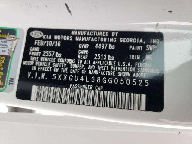 Photo 10 from auction – 2016 KIA OPTIMA EX with VIN 5XXGU4L38GG050525