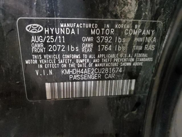 Photo 10 from auction – 2012 HYUNDAI ELANTRA GL with VIN KMHDH4AE2CU281674