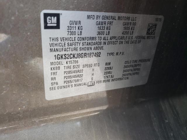 Photo 10 from auction – 2016 GMC YUKON DENA with VIN 1GKS2CKJ8GR187492