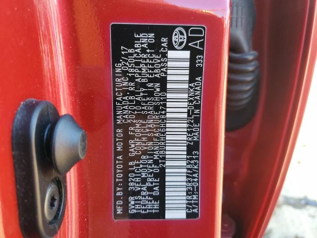 Photo 10 from auction – 2017 TOYOTA COROLLA L with VIN 2T1BURHE6HC847110