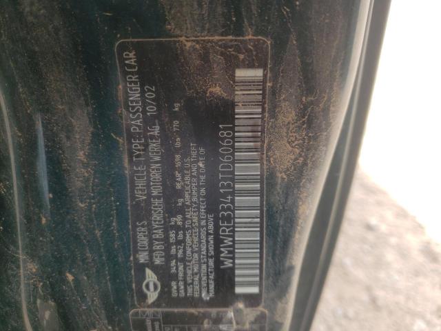 Photo 10 from auction – 2003 MINI COOPER S with VIN WMWRE33413TD60681