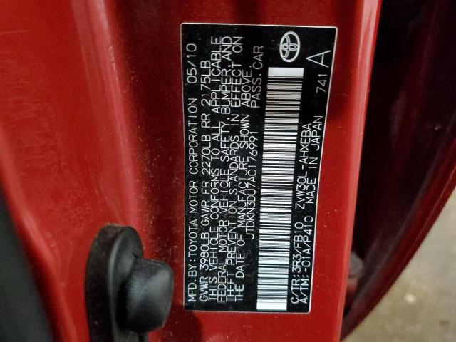 Photo 10 from auction – 2010 TOYOTA PRIUS with VIN JTDKN3DU7A0176991