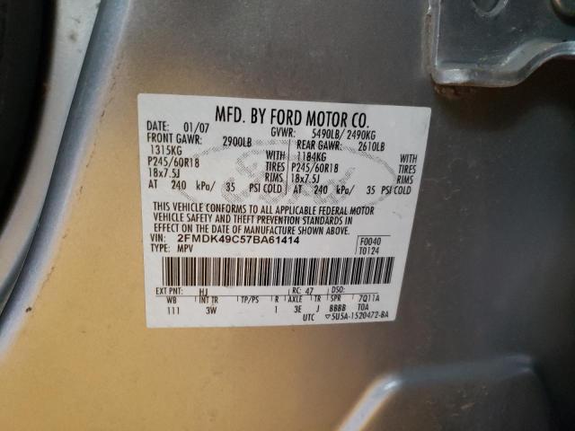 Photo 10 from auction – 2007 FORD EDGE SEL P with VIN 2FMDK49C57BA61414