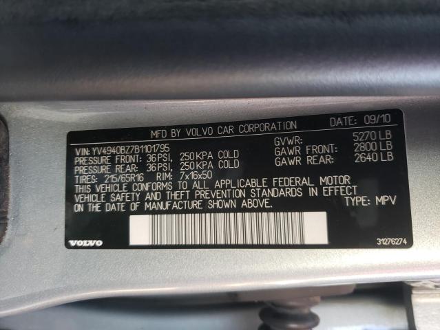 Photo 10 from auction – 2011 VOLVO XC70 3.2 with VIN YV4940BZ7B1101795