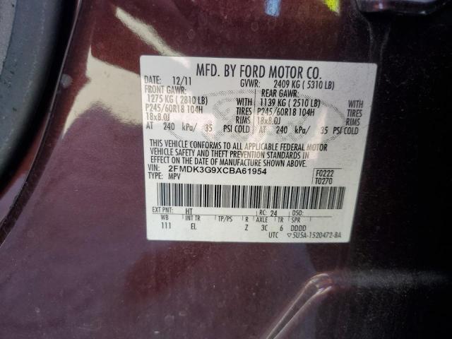 Photo 10 from auction – 2012 FORD EDGE SE with VIN 2FMDK3G9XCBA61954