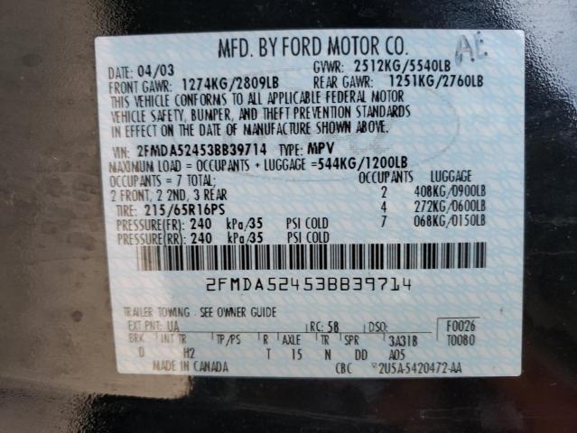 Photo 10 from auction – 2003 FORD WINDSTAR S with VIN 2FMDA52453BB39714