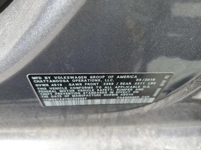 Photo 10 from auction – 2016 VOLKSWAGEN PASSAT SE with VIN 1VWBS7A37GC038397