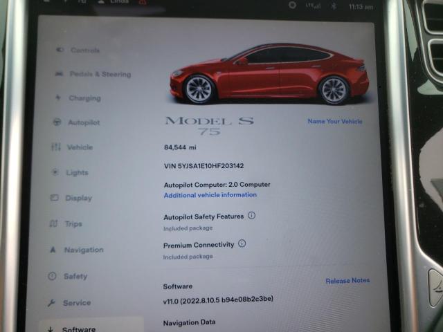 Photo 8 from auction – 2017 TESLA MODEL S with VIN 5YJSA1E10HF203142